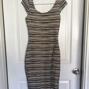 Beige and Black Dress